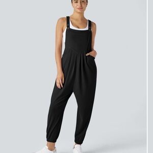 NWT halara black overall jumpsuit